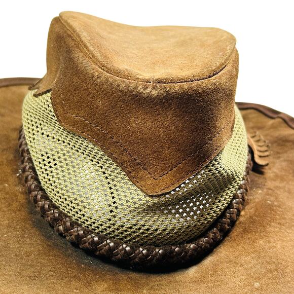Monterey Bay 8" SIROCCO Unisex Hat Suede Leather Mesh USA - Picture 7 of 16